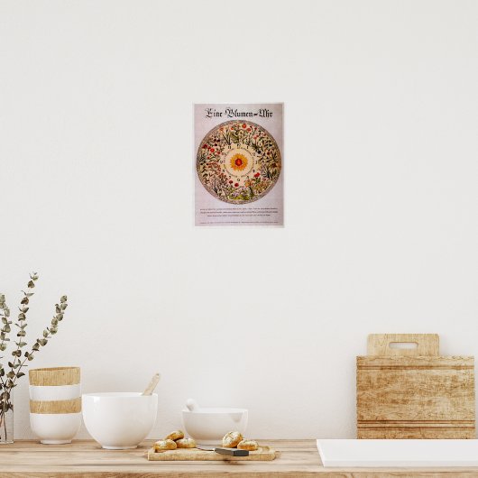 Blamenuhr Flower Clock  Art Poster (Keuken)