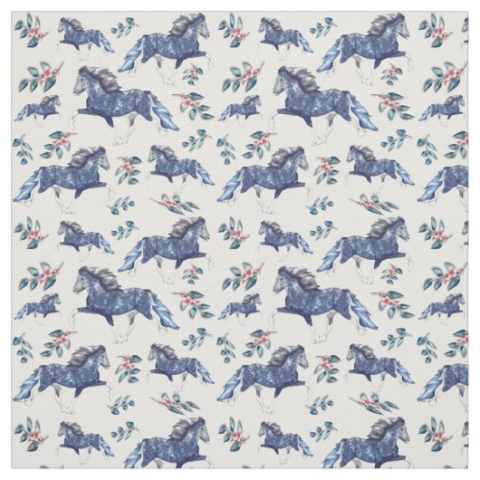 Blámóða en de Happy Flowers Stof (Swatch)