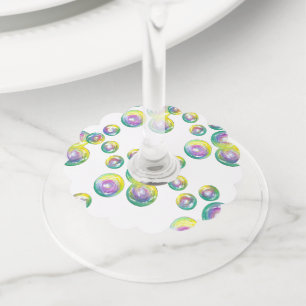 Blanbelen Iridescent Rainbow Bubble Wand Wijnglaslabel