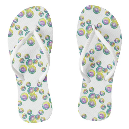 Blanbelen met regenboogzeep teenslippers (Voetbed)