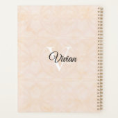 Blanc Cream Batik Elegant Monogram Naam Planner (Achterkant)