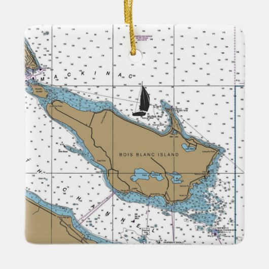 Blanc - MI - grafiek Keramisch Ornament (Voorkant)