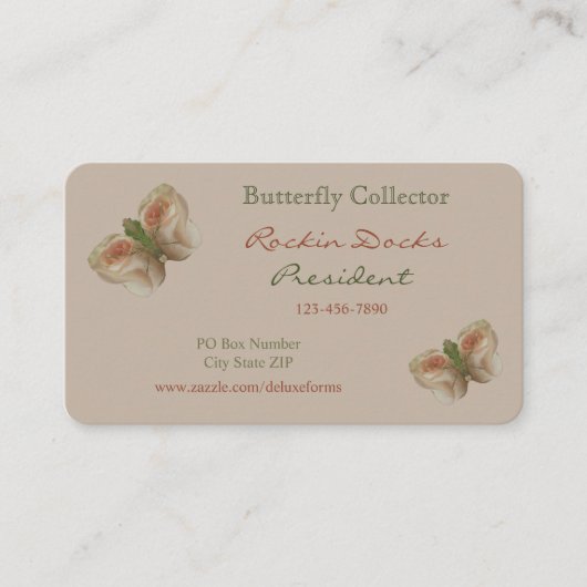 Blanc Water Butterfly Visitekaartje (Voorkant)