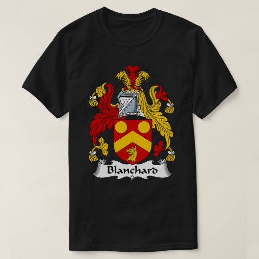 Blanchard Coat of Arms Family Crest T-shirt (Design voorkant)