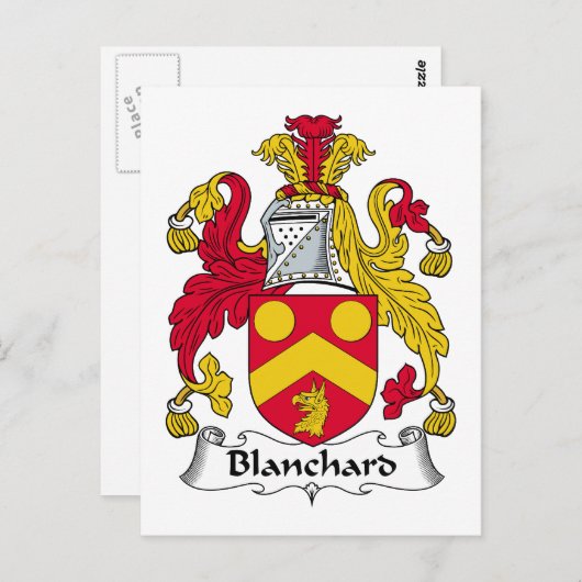 Blanchard Family Crest Briefkaart (Voorkant / Achterkant)
