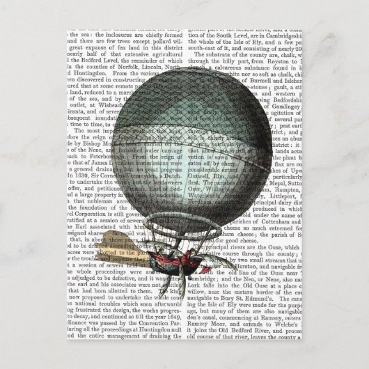 Blanchard  Hot Air Ballon Briefkaart (Voorkant)