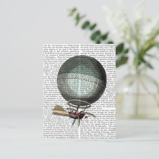 Blanchard Hot Air Ballon Briefkaart (Staand voorkant)