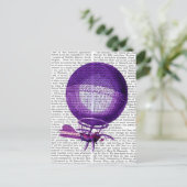 Blanchards Hydrogeen (Paars) Hot Air Ballon Briefkaart (Staand voorkant)