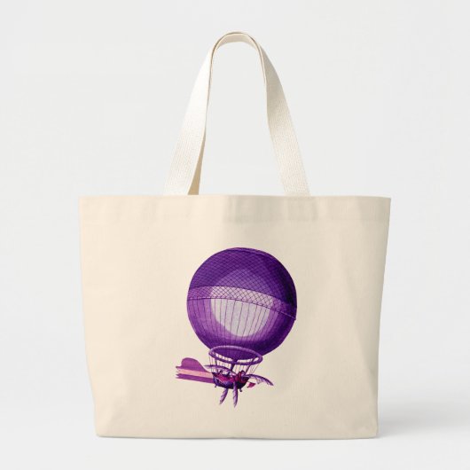 Blanchards Hydrogeen (Paars) Hot Air Ballon Grote Tote Bag (Voorkant)