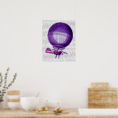 Blanchards Hydrogeen (Paars) Hot Air Ballon Poster (Keuken)