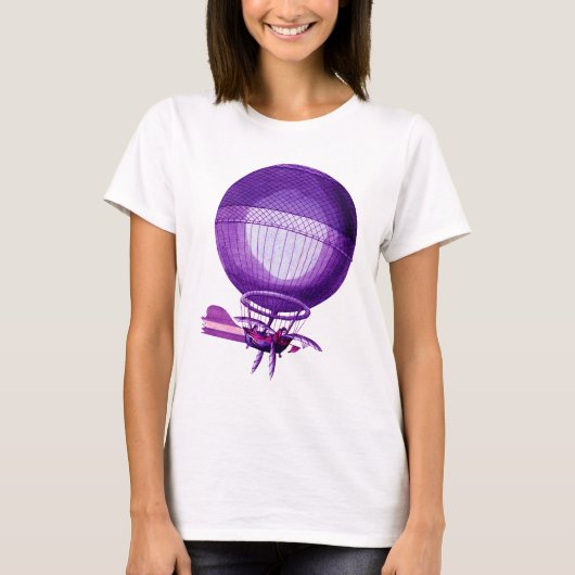 Blanchards Hydrogeen (Paars) Hot Air Ballon T-shirt (Voorkant)