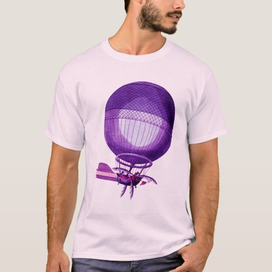 Blanchards Hydrogeen (Paars) Hot Air Ballon T-shirt (Voorkant)