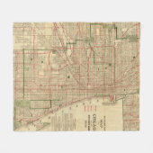 Blanchard's kaart van Chicago Fleece Deken (Voorkant (Horizontaal))