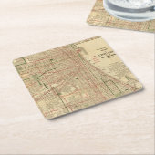 Blanchard's kaart van Chicago Kartonnen Onderzetters (Schuin)