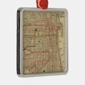Blanchard's kaart van Chicago Metalen Ornament (Rechts)