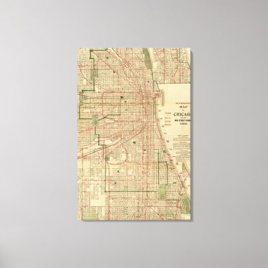 Blanchard's map of Chicago Canvas Afdruk (Voorkant)