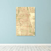 Blanchard's map of Chicago Canvas Afdruk (Insitu (Houten vloer))