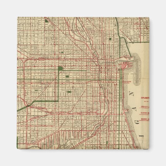 Blanchard's map of Chicago Magneet (Voorkant)
