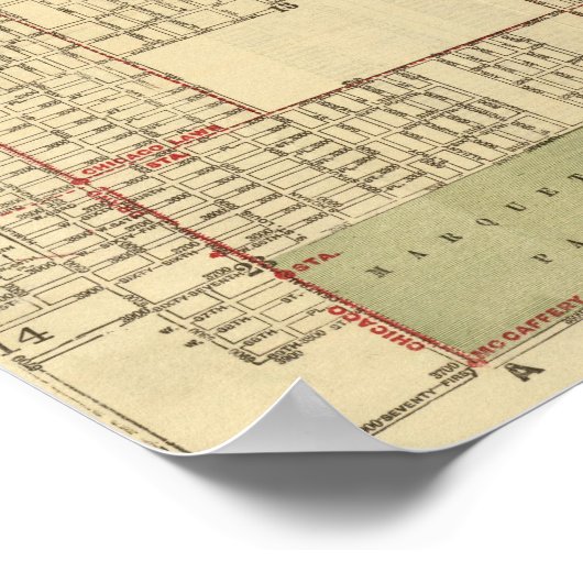 Blanchard's map of Chicago Poster (Hoek)