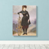 Blanche d'Antigny en haar Velocipede Canvas Afdruk (Insitu (Houten vloer))