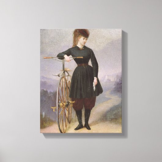 Blanche d'Antigny en haar Velocipede Canvas Afdruk (Voorkant)