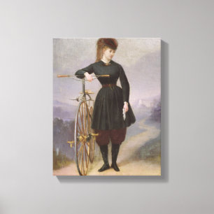 Blanche d'Antigny en haar Velocipede Canvas Afdruk