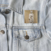 Blanche of Castilië (1188-1252) Koningin van Frank Vierkante Button 5,1 Cm (In situ)