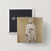 Blanche of Castilië (1188-1252) Koningin van Frank Vierkante Button 5,1 Cm (Voorkant /achterkant)