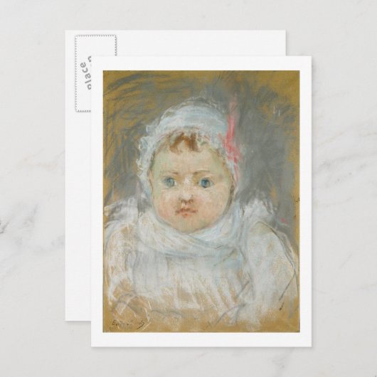Blanche Pontillon als Baby, 1872 (pastel op papier Briefkaart (Voorkant / Achterkant)
