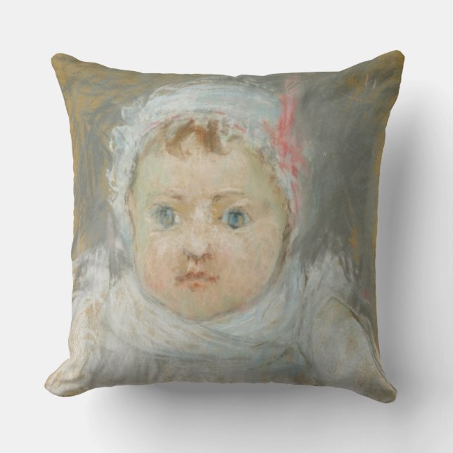 Blanche Pontillon als Baby, 1872 (pastel op papier Kussen (Voorkant)