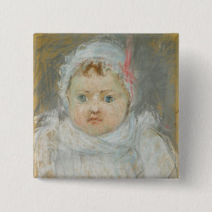 Blanche Pontillon als Baby, 1872 (pastel op papier Vierkante Button 5,1 Cm