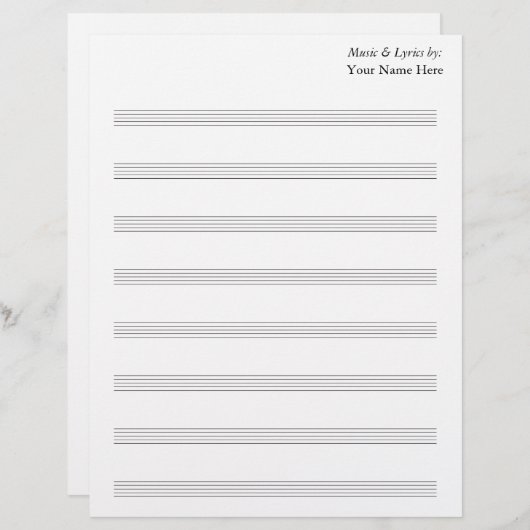 Blanco 8 vel muziek (Voorkant / Achterkant)