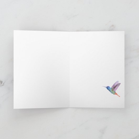 Blanco, aangepast 93e verjaardag Hummingbird Flowe Kaart (Binnen)