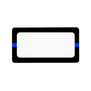 Blanco adres politie-dun blauwe lijn etiket