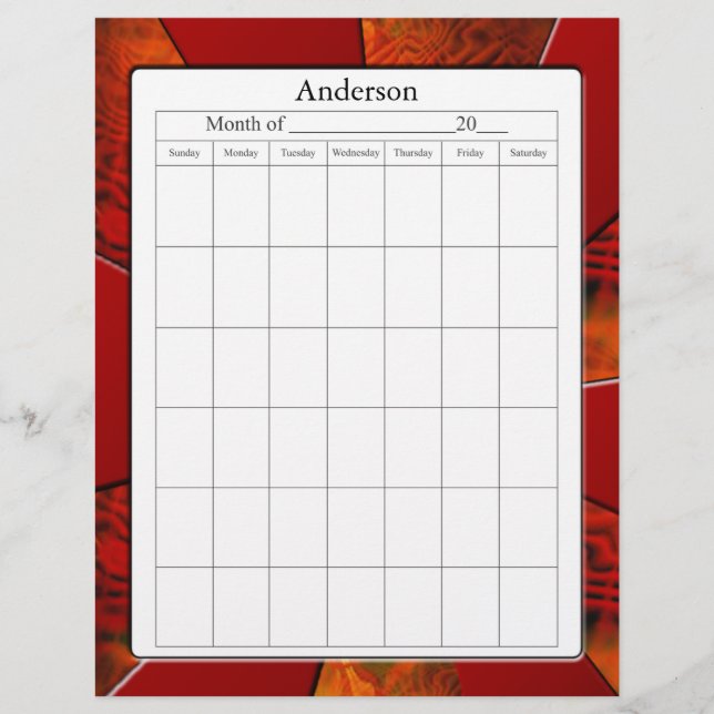 Blanco agenda pagina (Voorkant)