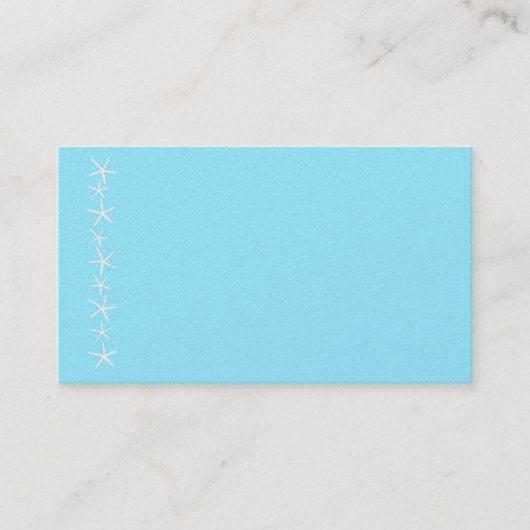 Blanco Aqua Starfish Border Place Cards, medium Plaatskaartje (Voorkant)