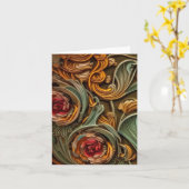 Blanco art nouveau 6 wenskaart kaart (Gele Bloem)