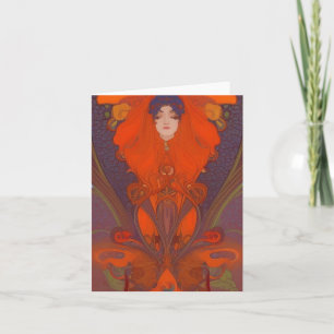 Blanco art nouveau 9 wenskaart kaart