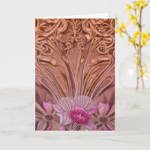 Blanco art nouveau wenskaart kaart (Gele Bloem)