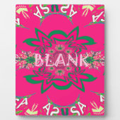 Blanco baby vivid roze floral paars shausmonogram fotoplaat (Voorkant)