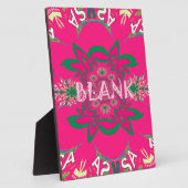Blanco baby vivid roze floral paars shausmonogram fotoplaat (Zijkant)