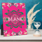 Blanco baby vivid roze floral paars shausmonogram fotoplaat (Zijkant)