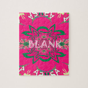 Blanco baby vivid roze floral paars shausmonogram legpuzzel