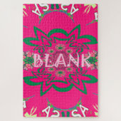 Blanco baby vivid roze floral paars shausmonogram legpuzzel (Verticaal)