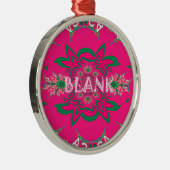 Blanco baby vivid roze floral paars shausmonogram metalen ornament (Rechts)