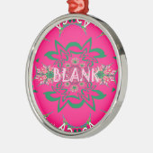 Blanco baby vivid roze floral paars shausmonogram metalen ornament (Links)