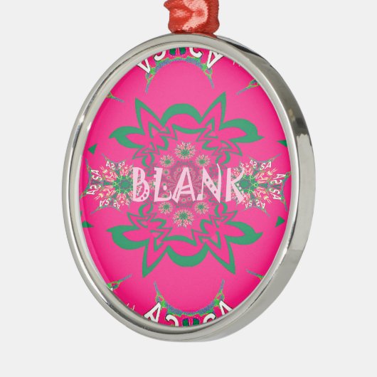 Blanco baby vivid roze floral paars shausmonogram metalen ornament (Links)