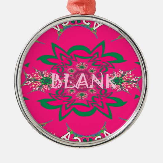 Blanco baby vivid roze floral paars shausmonogram metalen ornament (Voorkant)