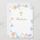 Blanco baptisme Communie Hartelijk dank! Roze blau Bedankkaart (Voorkant)