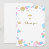 Blanco baptisme Communie Hartelijk dank! Roze blau Bedankkaart (Voorkant / Achterkant)
